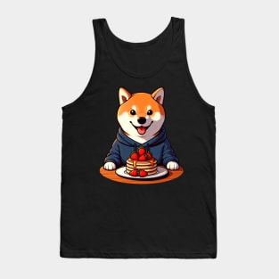 Shiba Inu Loves Strawberry Pancakes Tank Top